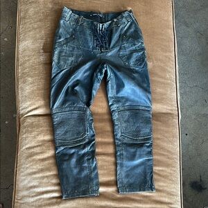 Rock Girl Leather Very soft Moto chick style Distress Lace Up detail Designer 34